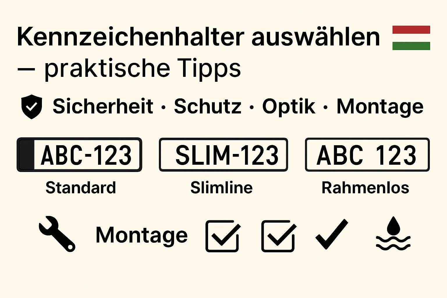 Kennzeichenhalter auswählen