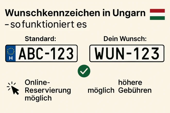 Wunschkennzeichen reservieren in Ungarn